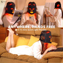 VYM LED Face Mask Light Therapy: Portable Remote High-Energy Anti-Aging Skincare Device, 292 Leds Professional Infrared Red Light Therapy for Face, Red Light Mask Gift Pack - Black