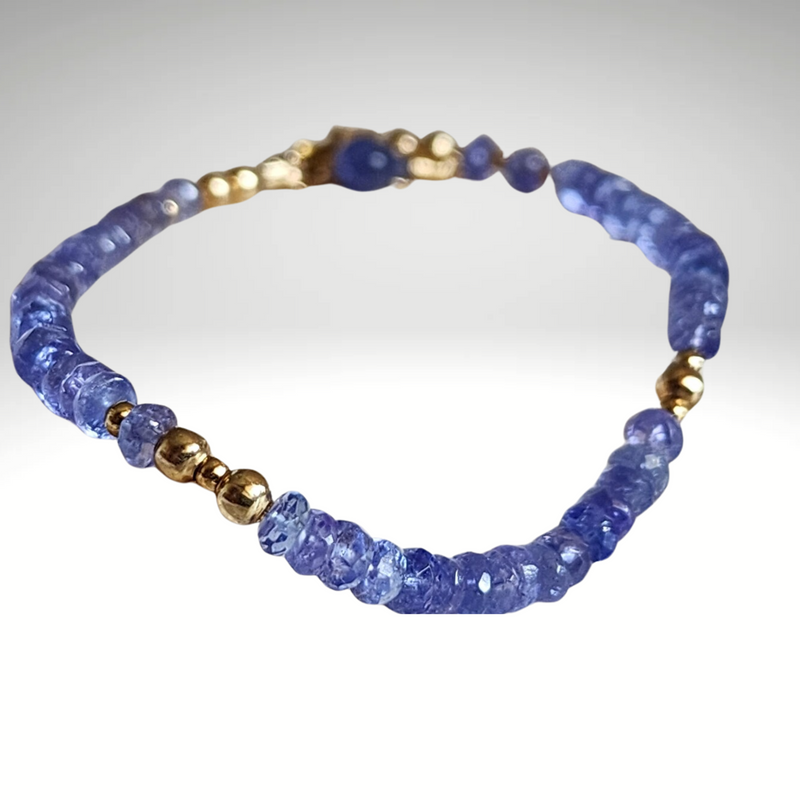 Tanzanite 14K Bracelet Purple Gemstone Necklace Fine Tanzanite Gold Jewellery