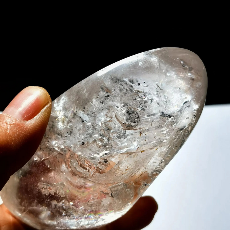 Million-year-old Tibetan quartz with 3 moving bubbles, Enhydro Healing Reiki Energy - Demon of Nepal