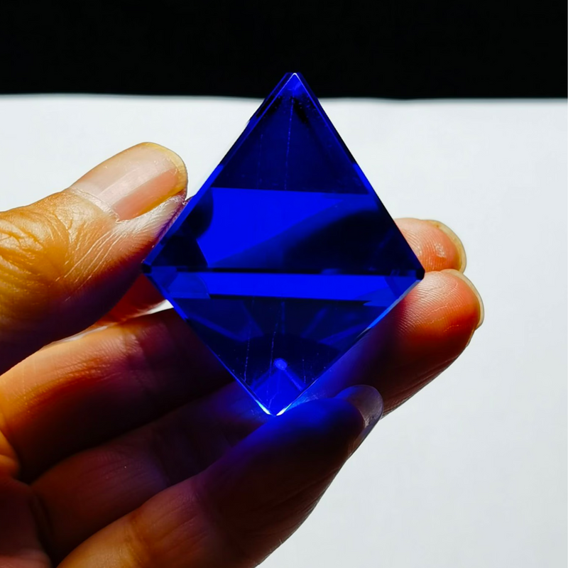 Blue Siberian Crystal Quartz Octahedral 1.61 inch Energy Healing Reiki - Demon of Nepal