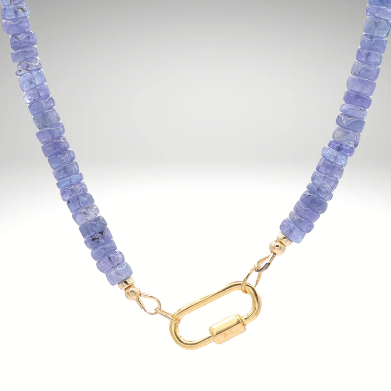 Genuine AAA Tanzanite necklace, beaded tanzanite necklace, Violet Flame Energy