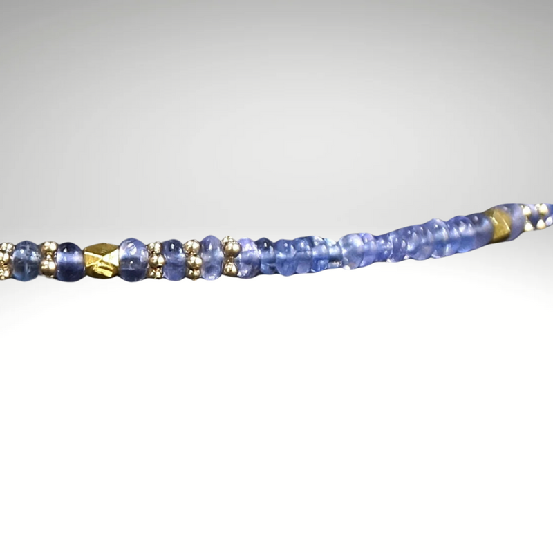 14K Solid Gold: Tanzanite Bracelet | 2-2.5mm| Genuine Natural Tanzanite