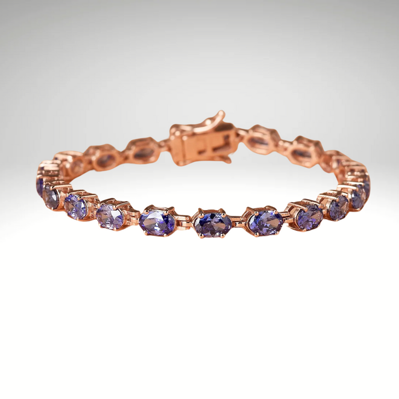 Luxury Tanzanite Tennis Bracelet - 925 Sterling Silver