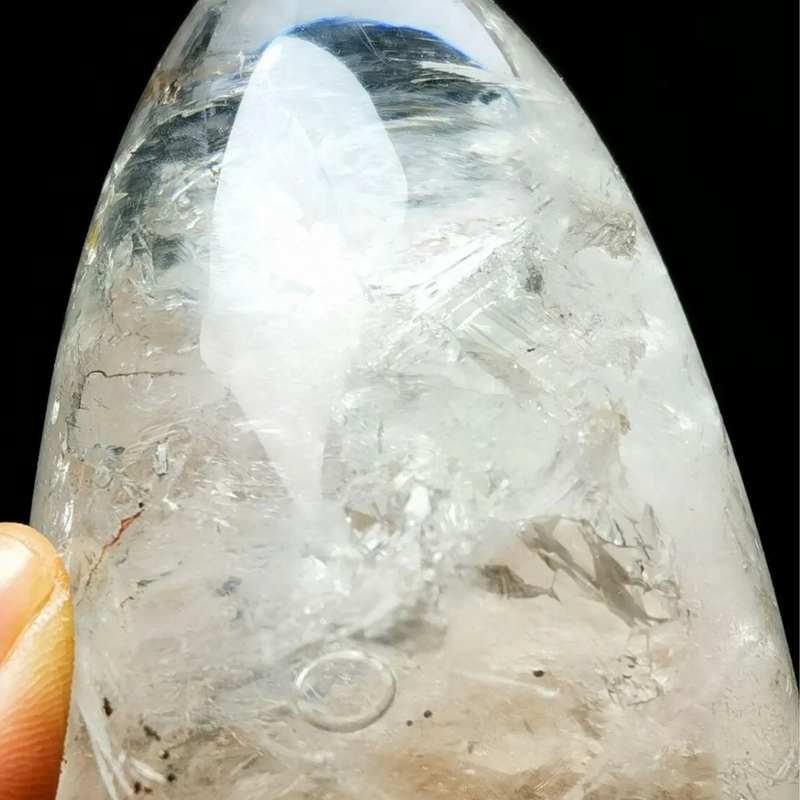 Million-year-old Tibetan quartz with 3 moving bubbles, Enhydro Healing Reiki Energy - Demon of Nepal