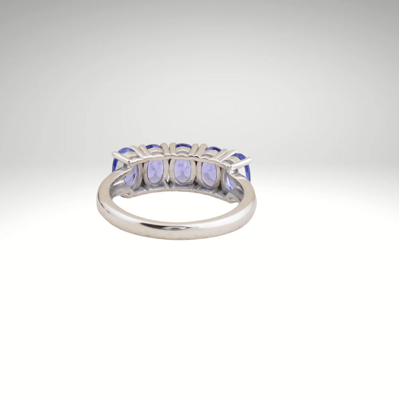 Blue Oval Cut Tanzanite Ring, Solid Gold Handmade Tanzanite Ring