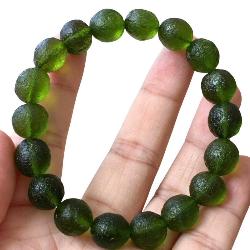 100% Natural Certified Moldavite Bracelet Of intense frequency and high vibration