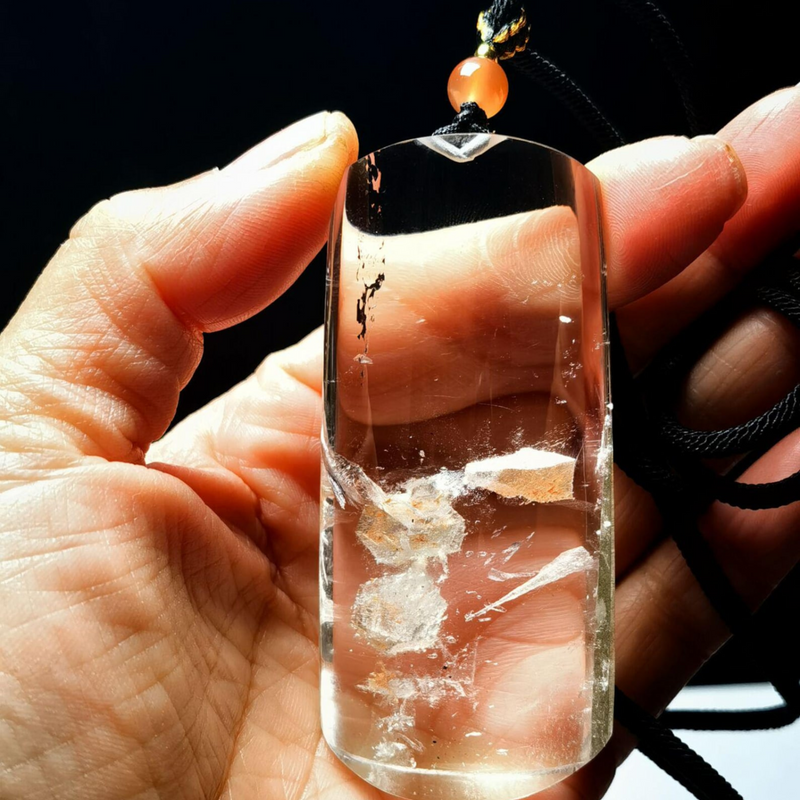 Tibetan High Altitude Clear Manifestor Crystal Manifestaion Quartz Pendant Reiki Energy Spiritual - Demon of Nepal