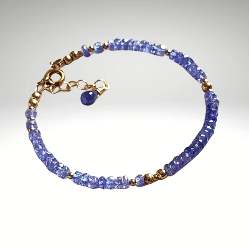 Tanzanite 14K Bracelet Purple Gemstone Necklace Fine Tanzanite Gold Jewellery