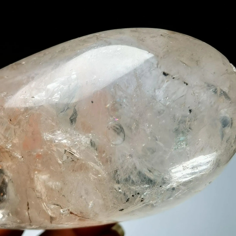 Million-year-old Tibetan quartz with 3 moving bubbles, Enhydro Healing Reiki Energy - Demon of Nepal