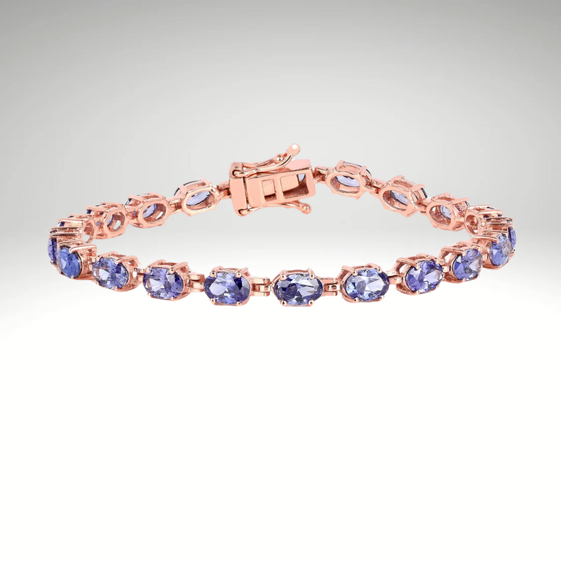 Luxury Tanzanite Tennis Bracelet - 925 Sterling Silver