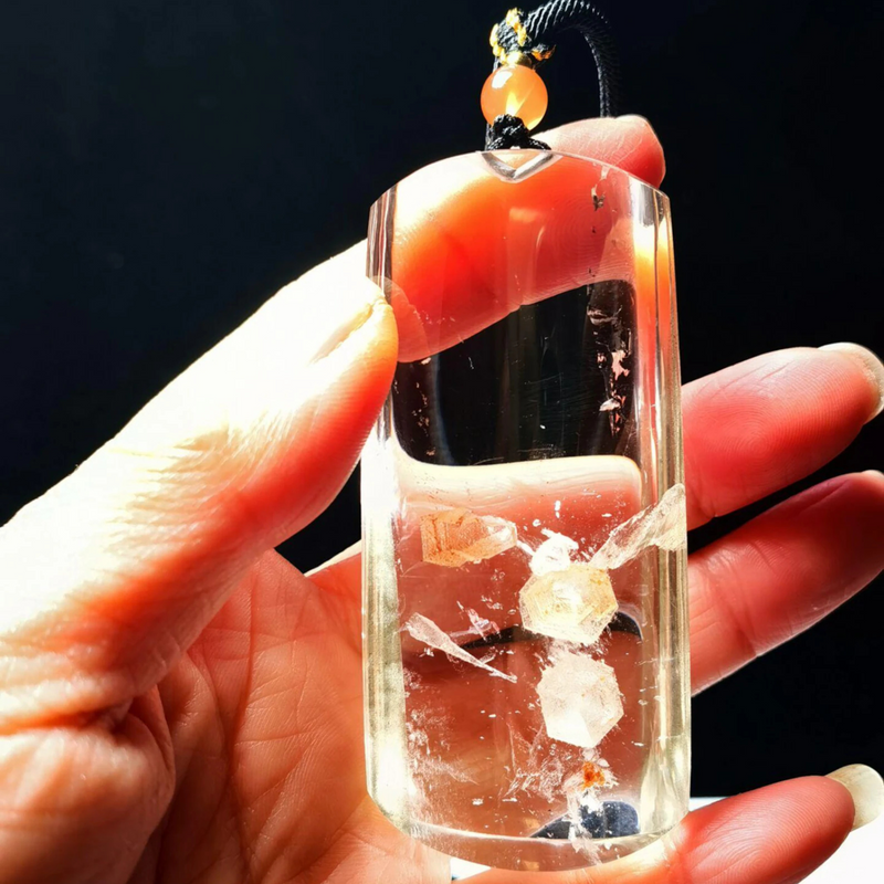 Tibetan High Altitude Clear Manifestor Crystal Manifestaion Quartz Pendant Reiki Energy Spiritual - Demon of Nepal