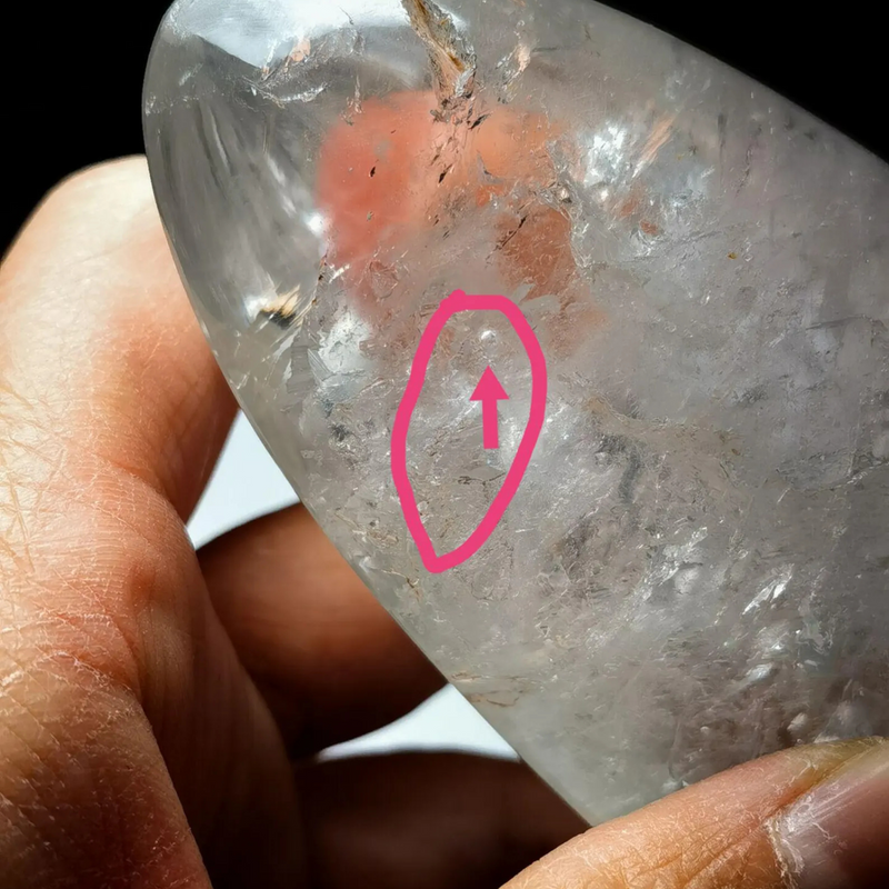 Million-year-old Tibetan quartz with 3 moving bubbles, Enhydro Healing Reiki Energy - Demon of Nepal