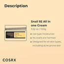Cosrx, Advanced Snail 92, All In One Cream, 3.52 Oz (100 G)