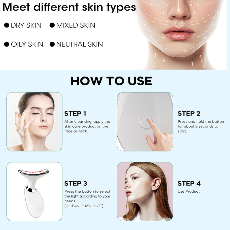 Facial Massager, Portable Face Neck Massager Wand for Skin Care