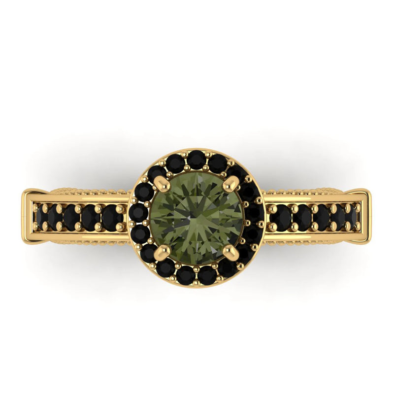 Moldavite ring, certified Czech Republic, silver, 18-carat gold plated High vibration jewelry