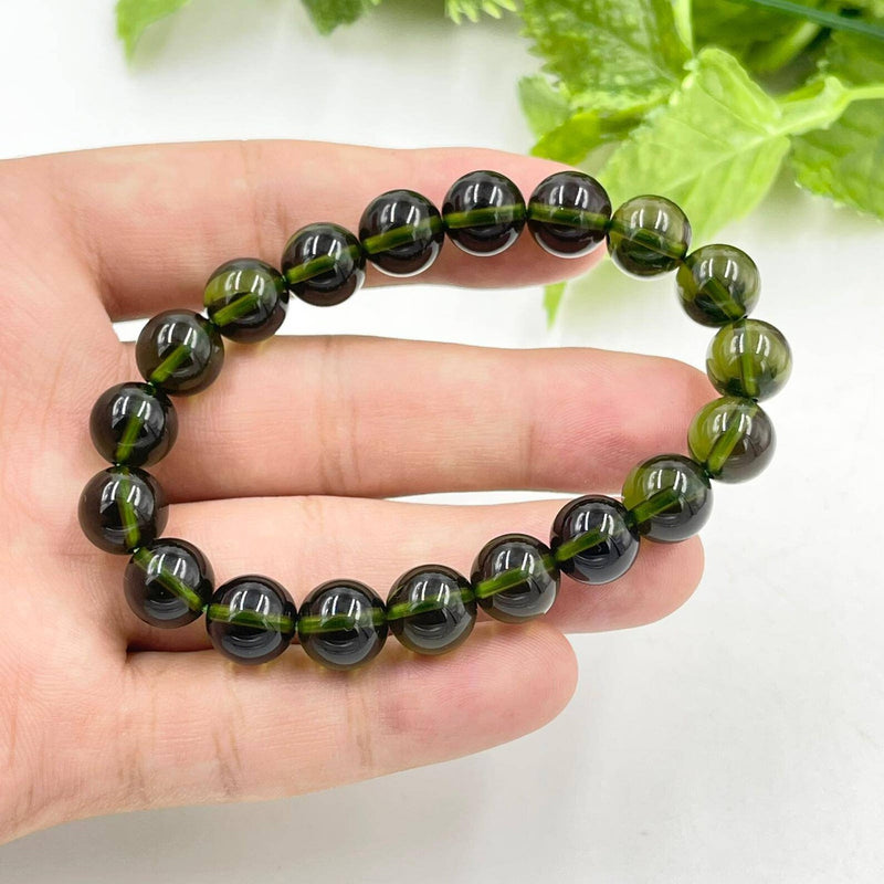 100% Natural Certified Moldavite Bracelet Of intense frequency and high vibration