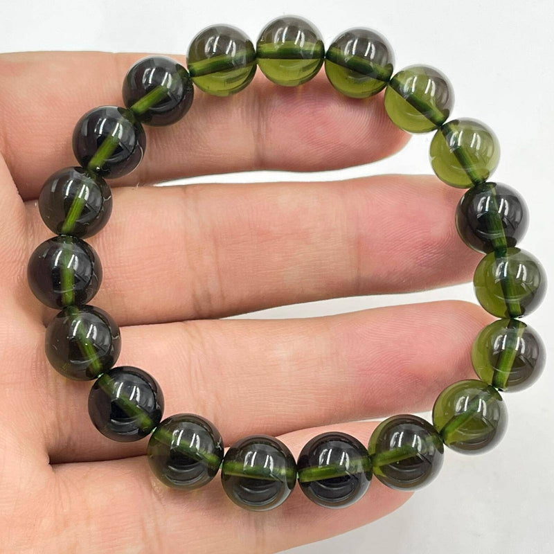 100% Natural Certified Moldavite Bracelet Of intense frequency and high vibration