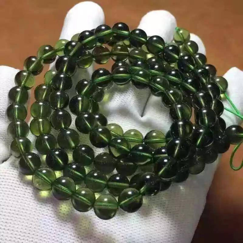 100% Natural Certified Moldavite Bracelet Of intense frequency and high vibration