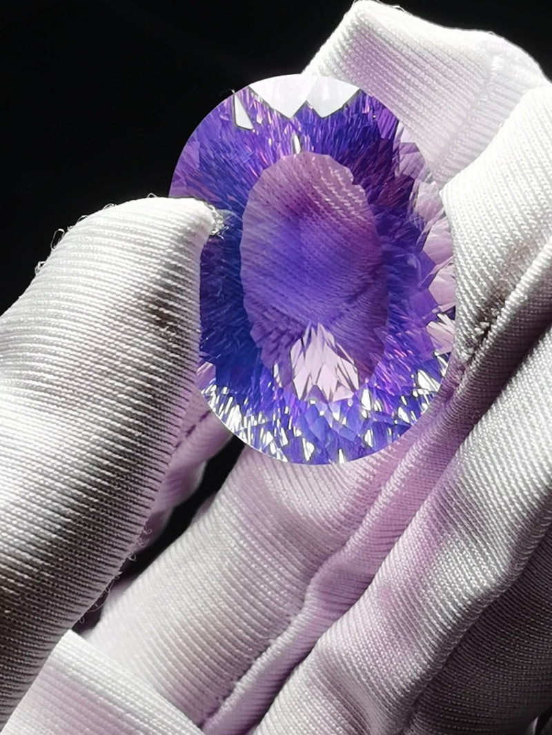 Rare Natural Brazilian Purple Lavender Moon Faceted Crystal Quartz Cabochon Healing Reiki Energy - Demon of Nepal