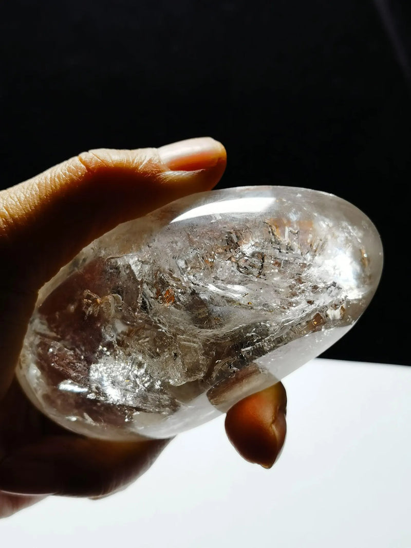 Million-year-old Tibetan quartz with 3 moving bubbles, Enhydro Healing Reiki Energy - Demon of Nepal