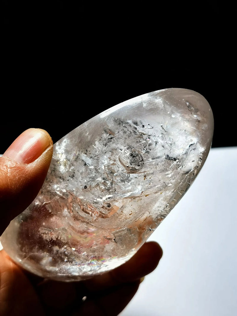 Million-year-old Tibetan quartz with 3 moving bubbles, Enhydro Healing Reiki Energy - Demon of Nepal