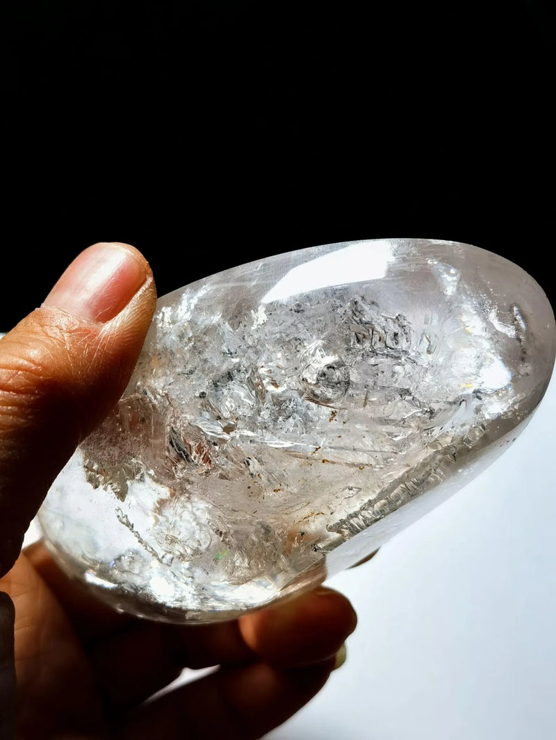 Million-year-old Tibetan quartz with 3 moving bubbles, Enhydro Healing Reiki Energy - Demon of Nepal